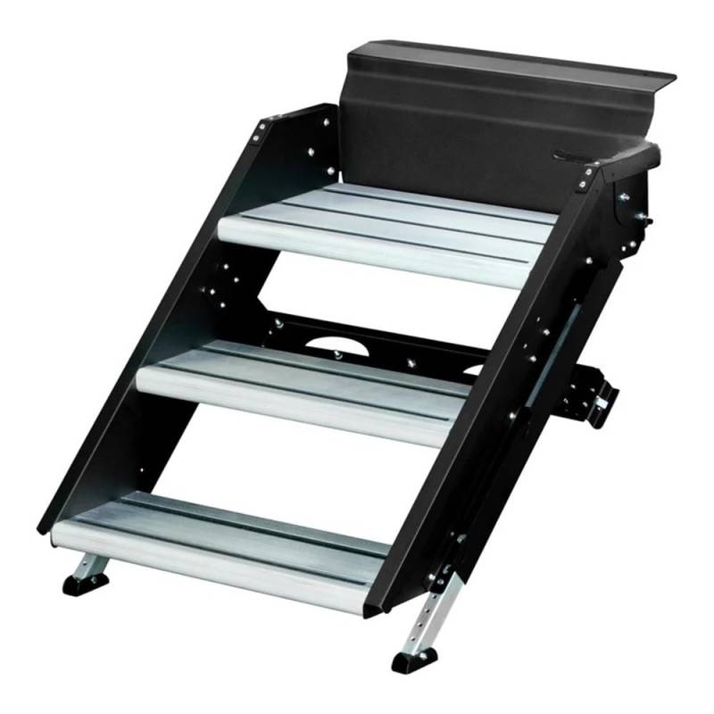 ATATKRT Wohnmobiltreppe, 3-stufige stabile Plattform for Wohnwagenanhänger, rutschfestes, kompaktes Design, einfach zu installierende Außentreppe, for den harten Einsatz von ATATKRT