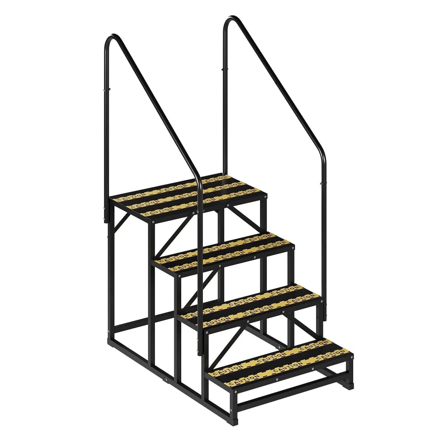 ATATKRT Wohnmobiltreppe 5 Stufen, Mobilheimtreppe mit Handlauf, Whirlpooltreppe mit Anti-Rutsch-Bändern, Außentreppe for Spa-Pool, Wohnmobil(4) von ATATKRT