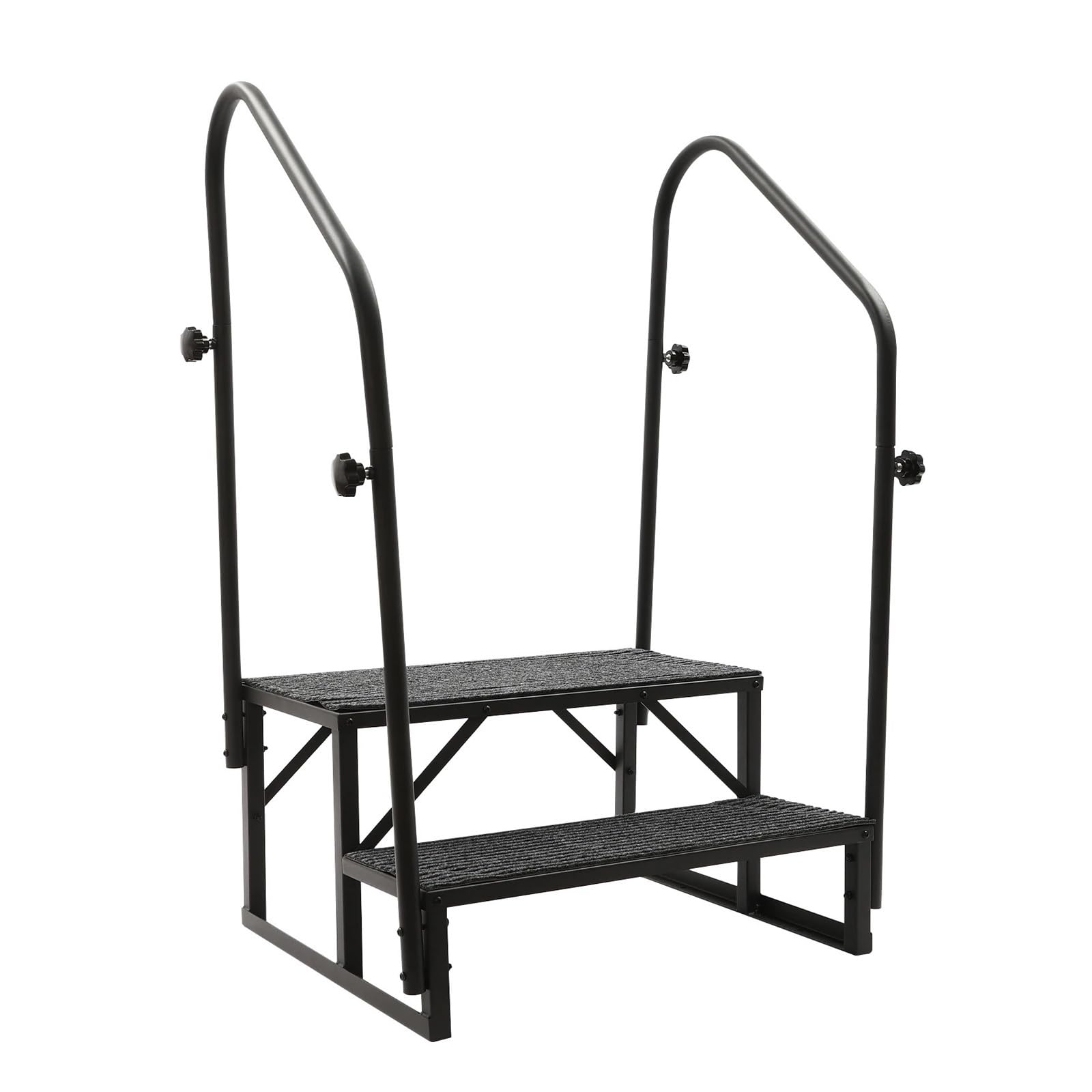 ATATKRT Wohnmobiltreppe mit Handlauf, 2-stufige stabile Plattform for Wohnwagenanhänger, rutschfestes, kompaktes Design, tragbare, einfach zu installierende Außentreppe, for den harten Einsatz ATATKRT Wohnmobiltreppe mit Handlauf, 2-stufige stabile Plattform for Wohnwagenanhänger, rutschfestes, kompaktes Design, tragbare, einfach zu installierende Außentreppe, for den harten Einsatz von ATATKRT