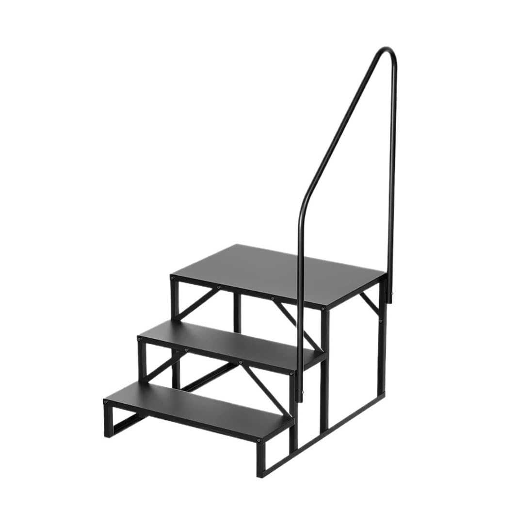 ATATKRT Wohnmobiltreppe mit Handlauf, 3-stufige stabile Plattform for Wohnwagenanhänger, rutschfestes, kompaktes Design, tragbare, einfach zu installierende Außentreppe, for den harten Einsatz ATATKRT Wohnmobiltreppe mit Handlauf, 3-stufige stabile Plattform for Wohnwagenanhänger, rutschfestes, kompaktes Design, tragbare, einfach zu installierende Außentreppe, for den harten Einsatz von ATATKRT