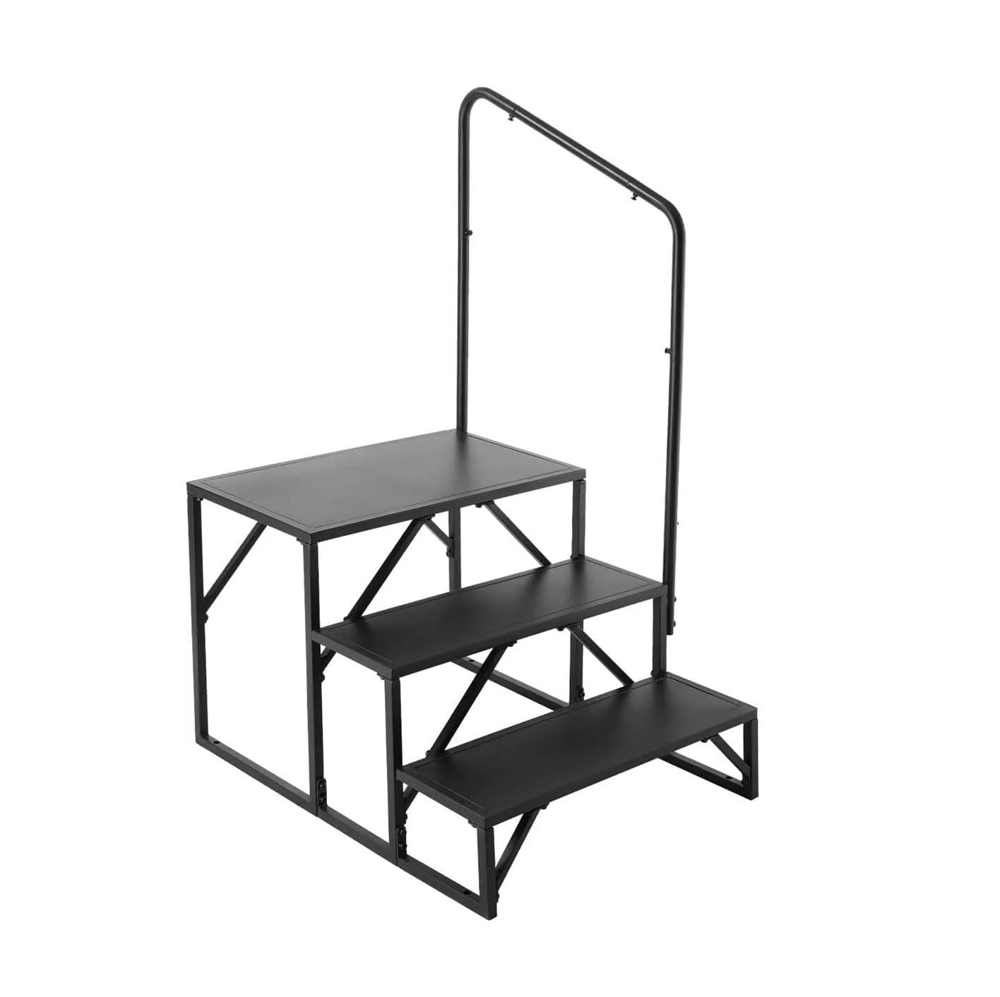 ATATKRT Wohnmobiltreppe mit Handlauf, 3-stufige stabile Plattform for Wohnwagenanhänger, rutschfestes, kompaktes Design, tragbare, einfach zu installierende Außentreppe, verdickter Kohlenstoffstahl fo ATATKRT Wohnmobiltreppe mit Handlauf, 3-stufige stabile Plattform for Wohnwagenanhänger, rutschfestes, kompaktes Design, tragbare, einfach zu installierende Außentreppe, verdickter Kohlenstoffstahl fo von ATATKRT