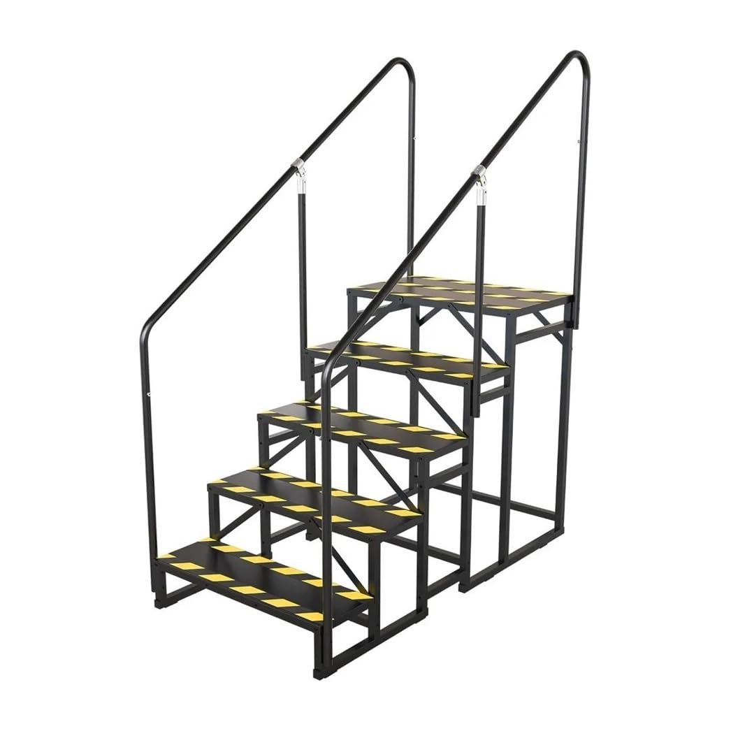 ATATKRT Wohnmobiltreppe mit Handlauf, 5-stufige stabile Plattform for Wohnmobilanhänger, Outdoor-Spa, rutschfestes, kompaktes Design, einfach zu installierende Außentreppe, for hohe Beanspruchung(4 St ATATKRT Wohnmobiltreppe mit Handlauf, 5-stufige stabile Plattform for Wohnmobilanhänger, Outdoor-Spa, rutschfestes, kompaktes Design, einfach zu installierende Außentreppe, for hohe Beanspruchung(4 St von ATATKRT