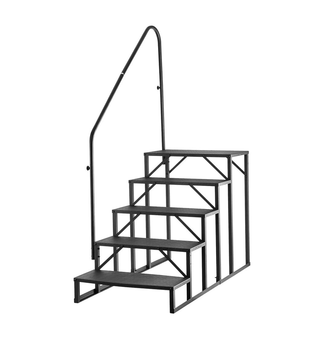 ATATKRT Wohnmobiltreppe mit Handlauf, 5-stufige stabile Plattform for Wohnmobilanhänger, rutschfestes, kompaktes Design, einfach zu installierende Außentreppe, for den harten Einsatz ATATKRT Wohnmobiltreppe mit Handlauf, 5-stufige stabile Plattform for Wohnmobilanhänger, rutschfestes, kompaktes Design, einfach zu installierende Außentreppe, for den harten Einsatz von ATATKRT