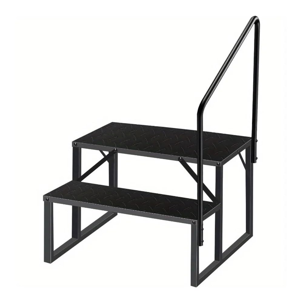 ATATKRT Wohnmobiltreppe mit Handlauf, stabile 2-stufige Plattform for Wohnwagenanhänger, rutschfestes, kompaktes Design, leicht zu installierende Außentreppe, for hohe Beanspruchung geeignet ATATKRT Wohnmobiltreppe mit Handlauf, stabile 2-stufige Plattform for Wohnwagenanhänger, rutschfestes, kompaktes Design, leicht zu installierende Außentreppe, for hohe Beanspruchung geeignet von ATATKRT