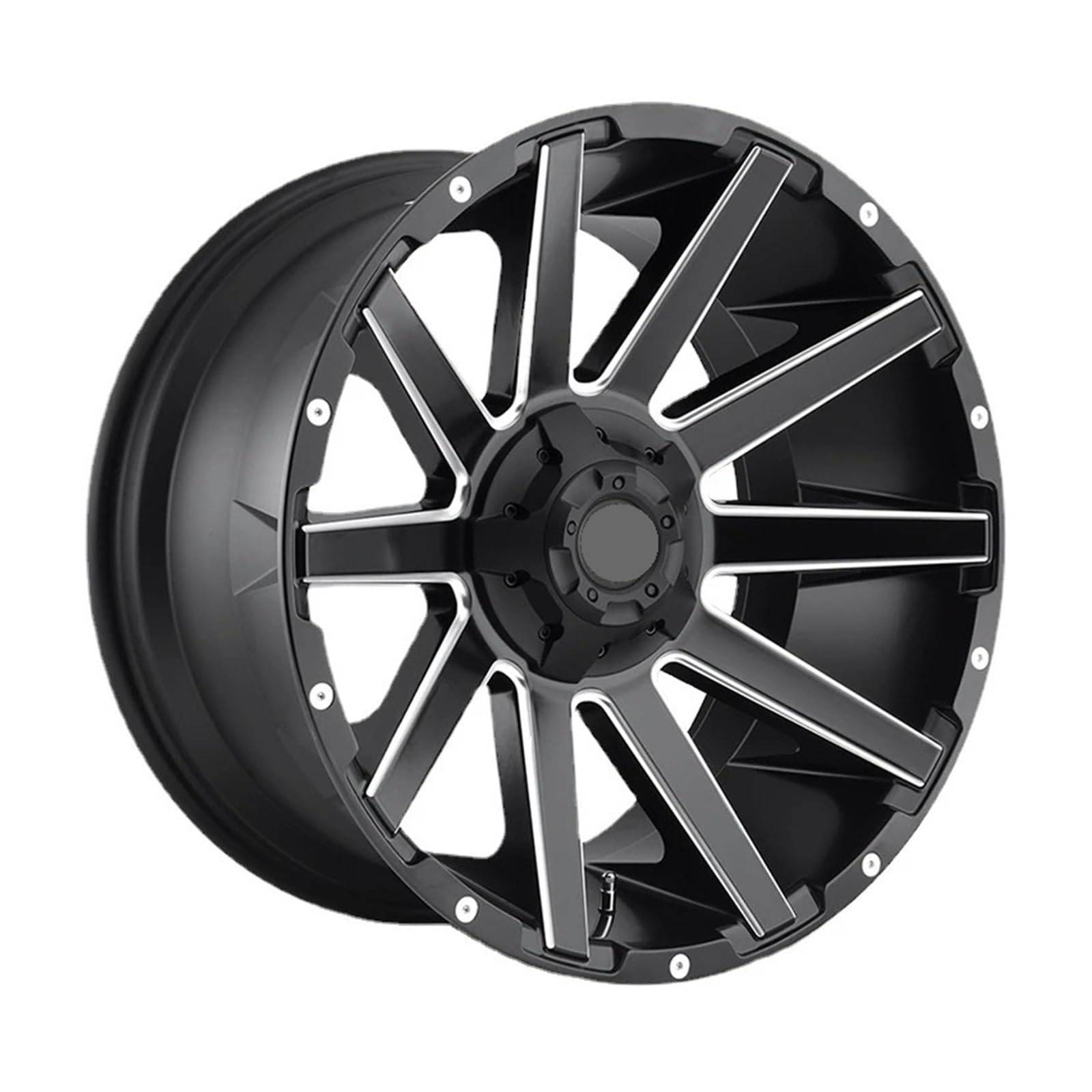 ATATKTHTys 1 Stück Custom Offroad-Räder 5x130 5x120 6x139,7 18 20 21 22 24 26 Zoll Kompatibel for Jeep Chevrolet C10 SUV-Lkw-Räder(Silver,26x12j(one)) von ATATKTHTys