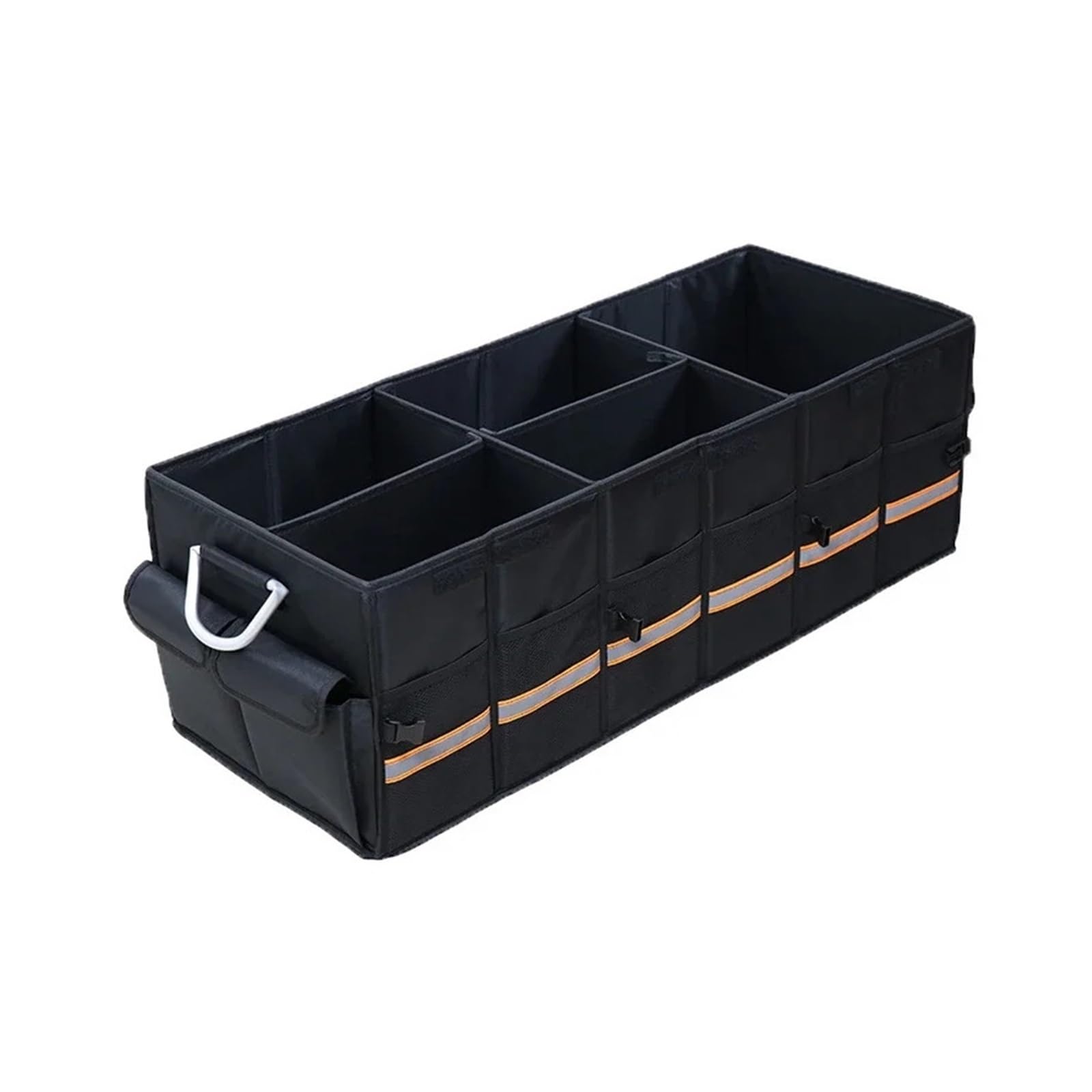 ATATKTHTys 100L 66L Auto Trunk Organizer Faltbare zusammenklappbare reflektierende Streifen Aufbewahrungsbox for Limousine SUV Truck(Black-100L) von ATATKTHTys