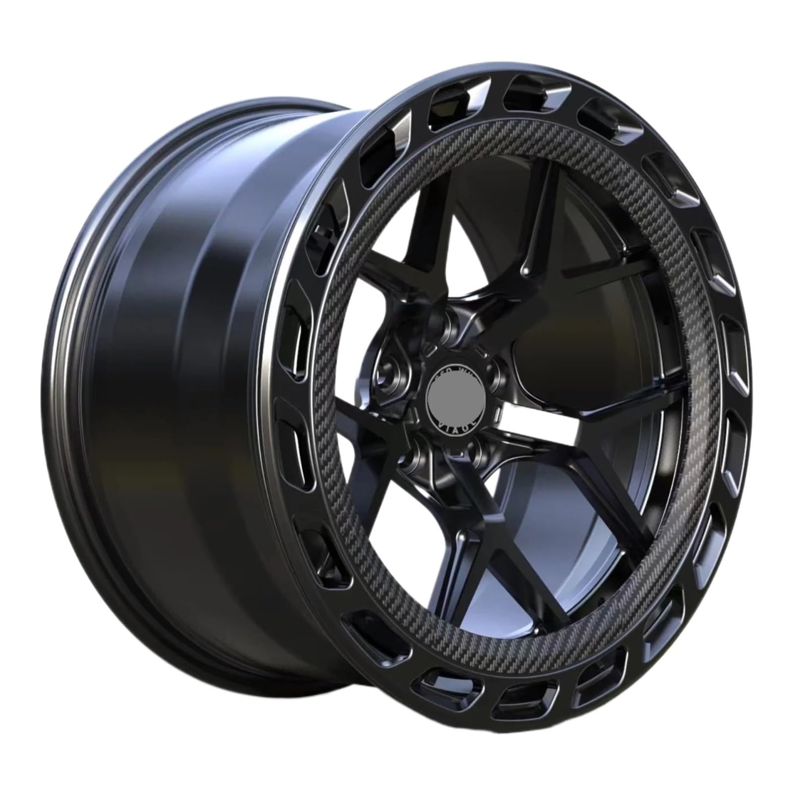 ATATKTHTys 2 Stück geschmiedete Carbonfaser-Ring-Leichtmetallräder, 17–24 Zoll, kompatibel mit BMW Benz Audi Rolls Royce, Leichtmetallfelge, individuelles Autorad(22 Inch) von ATATKTHTys