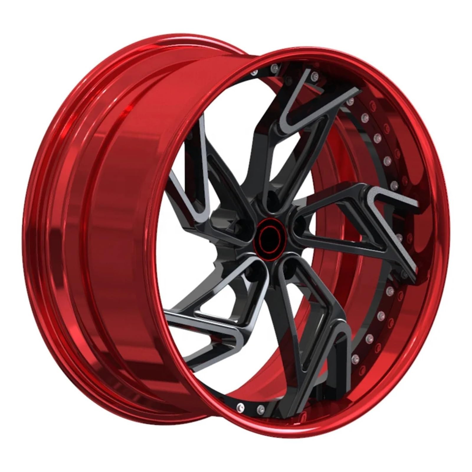 ATATKTHTys 2 stücke 18 19 20 21 22 23 24 Zoll 5 Loch Geschmiedete Leichtmetallräder Custom Gebürstet Rot Aluminium Legierung Auto Felge(21 Inch) von ATATKTHTys