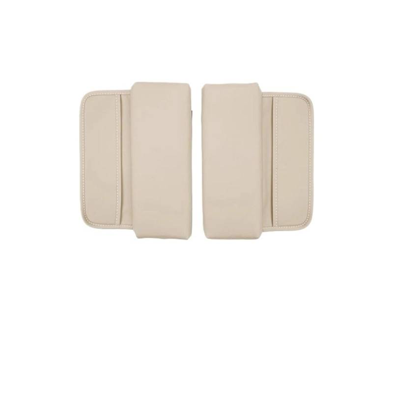 ATATKTHTys Auto-Armlehnenkissen, Mittelkonsole, Armlehnenbox, geteiltes Pad, kompatibel mit Coupé G70 G80 G90 GV60 GV70 GV80 EV BH GV90(Beige-1pair) von ATATKTHTys