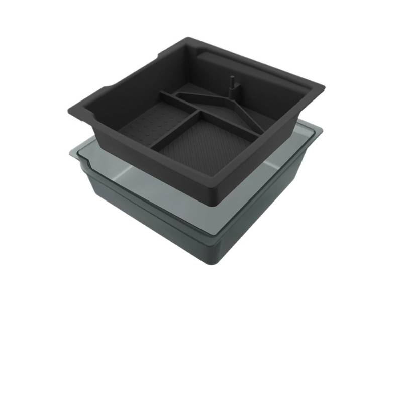 ATATKTHTys Kompatibel mit Tesla Model 3 Highland 2024, Aufbewahrungsbox for die Mittelkonsolen-Armlehne, doppellagiger Organizer, Ersatzzubehör for den Autoinnenraum(Armrest Black) von ATATKTHTys