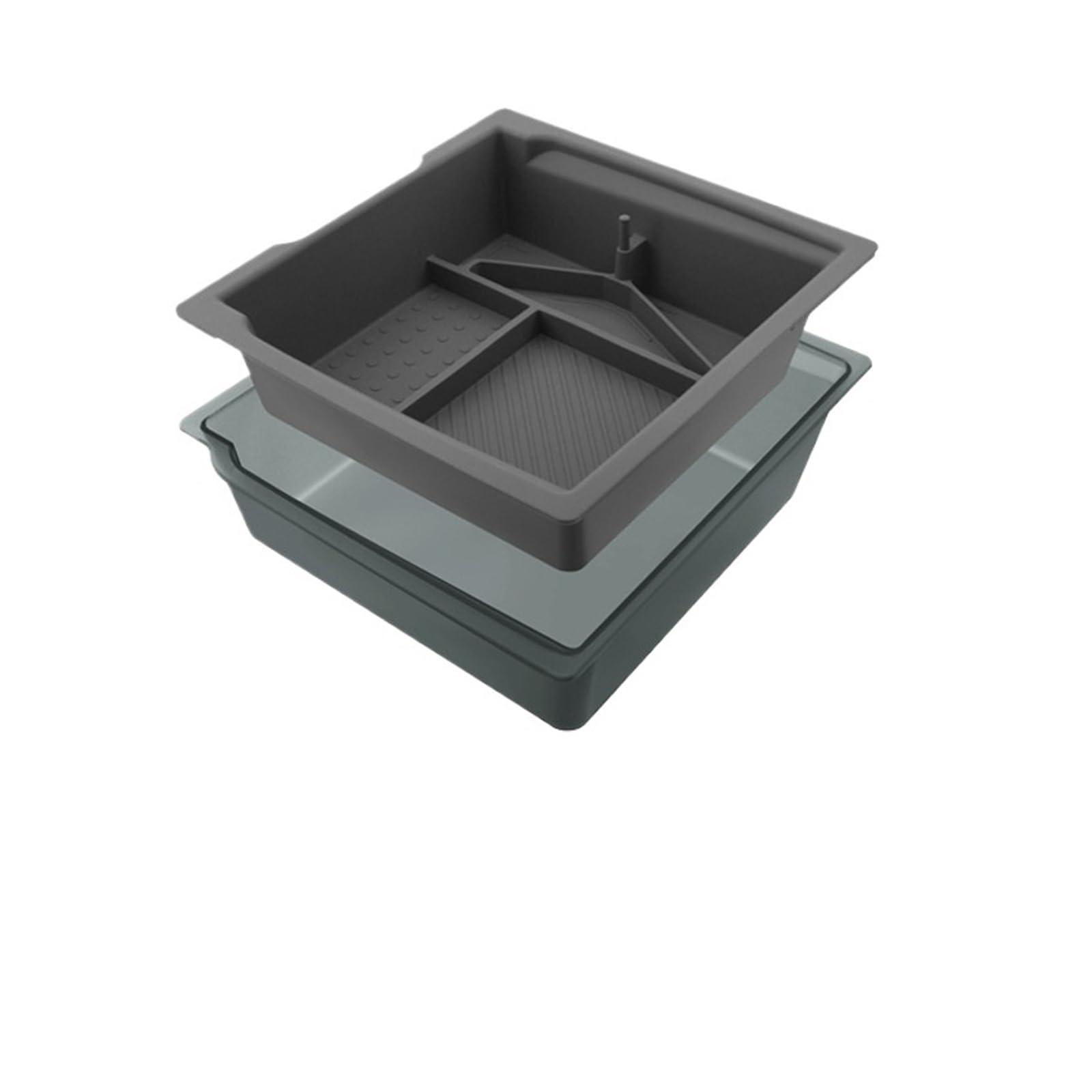 ATATKTHTys Kompatibel mit Tesla Model 3 Highland 2024, Aufbewahrungsbox for die Mittelkonsolen-Armlehne, doppellagiger Organizer, Ersatzzubehör for den Autoinnenraum(Armrest Gray) von ATATKTHTys