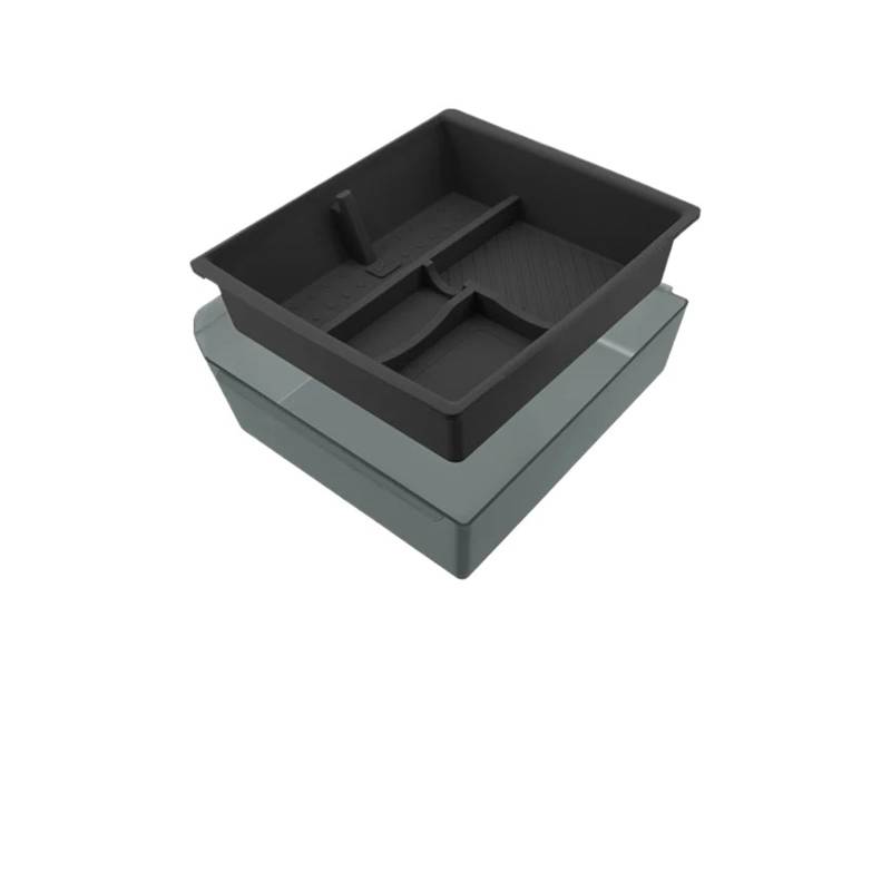 ATATKTHTys Kompatibel mit Tesla Model 3 Highland 2024, Aufbewahrungsbox for die Mittelkonsolen-Armlehne, doppellagiger Organizer, Ersatzzubehör for den Autoinnenraum(Center Control Black) von ATATKTHTys