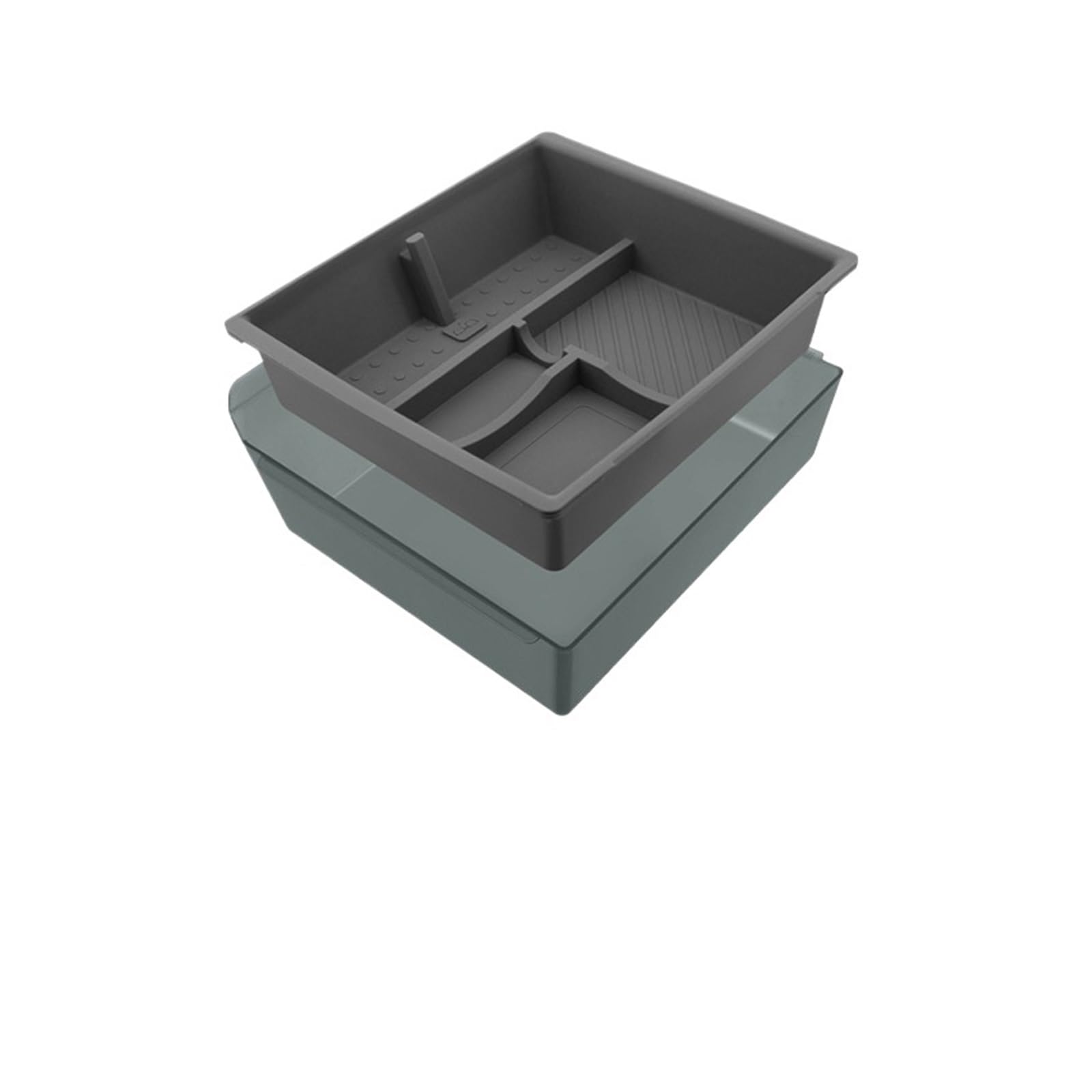 ATATKTHTys Kompatibel mit Tesla Model 3 Highland 2024, Aufbewahrungsbox for die Mittelkonsolen-Armlehne, doppellagiger Organizer, Ersatzzubehör for den Autoinnenraum(Center Control Gray) von ATATKTHTys