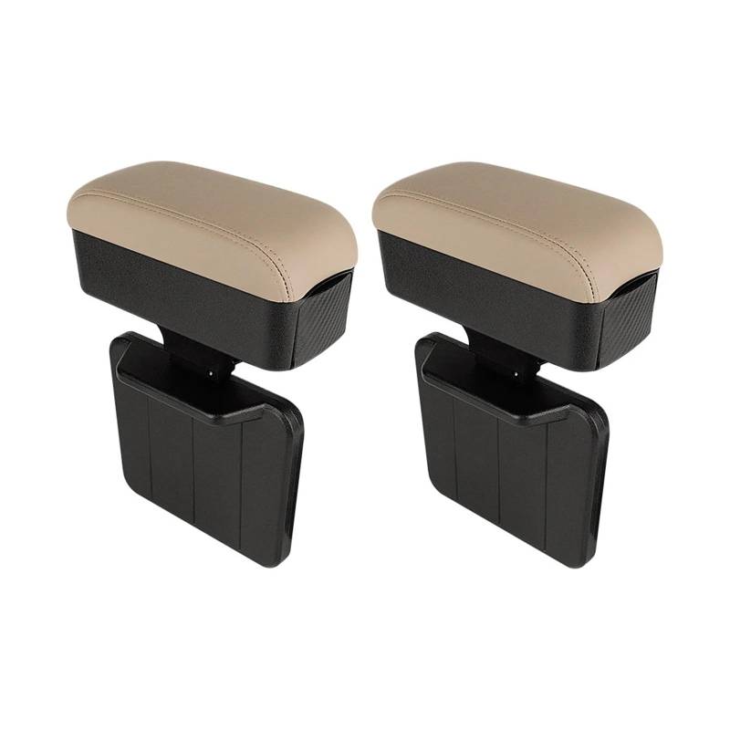 ATATKTHTys Universal Auto Armlehne Ellenbogenstütze Rest Pad mit Getränkehalter Auto Seat Gap Organizer Aufbewahrungsbox Auto Konsole Seitenarmlehne(Beige1) von ATATKTHTys