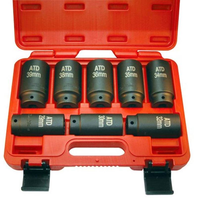 ATD Tools (8628 12-Kant 8-TLG. Achs-/Spindelmuttern-Steckschlüsselsatz von ATD