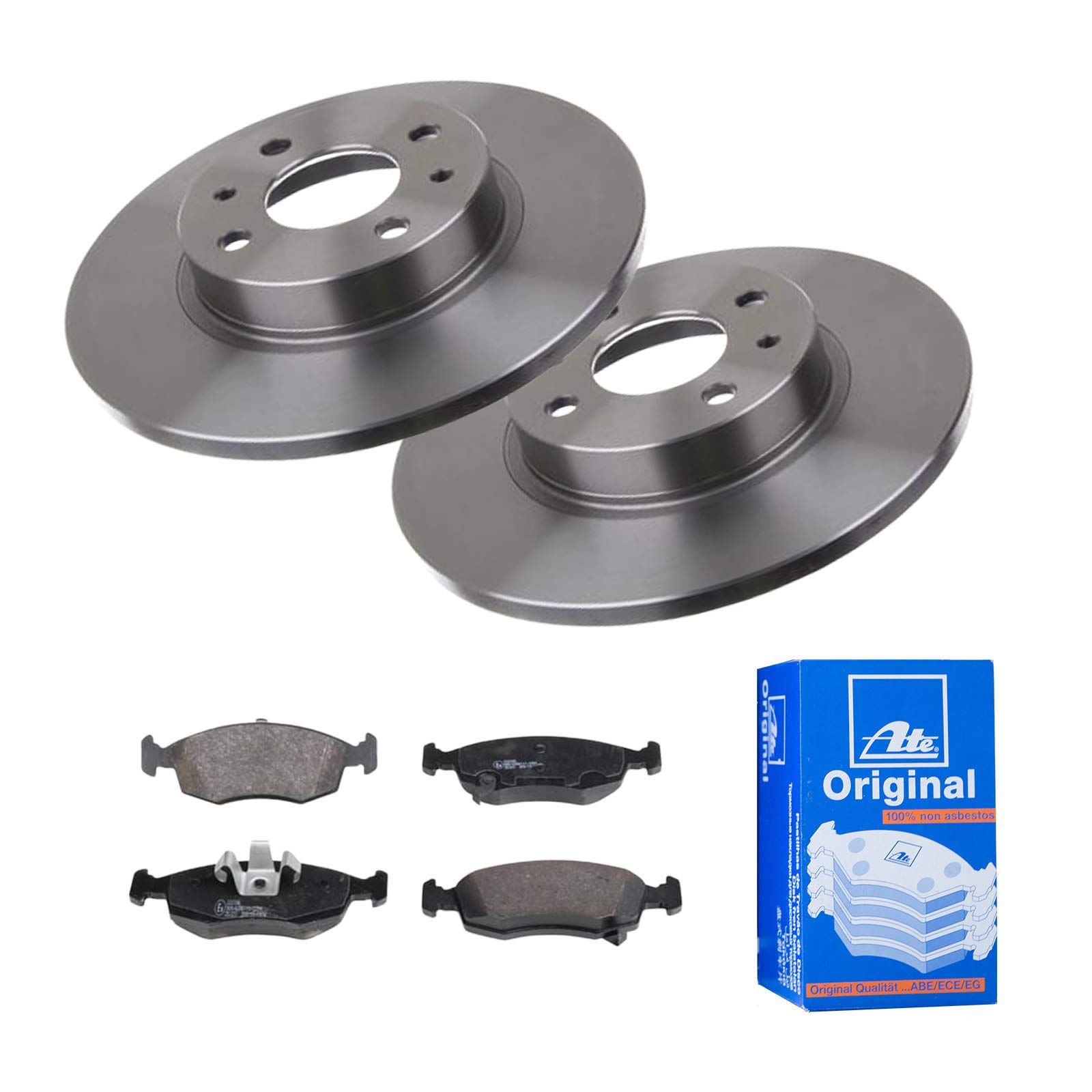 ATE Bremsen-Set 2 Bremsscheiben + Bremsbeläge Ø257 Einbau Vorne Bremsscheiben-Set Scheibenbremsen passend für Fiat Panda Lancia Ypsilon 312x von ATE Bundle