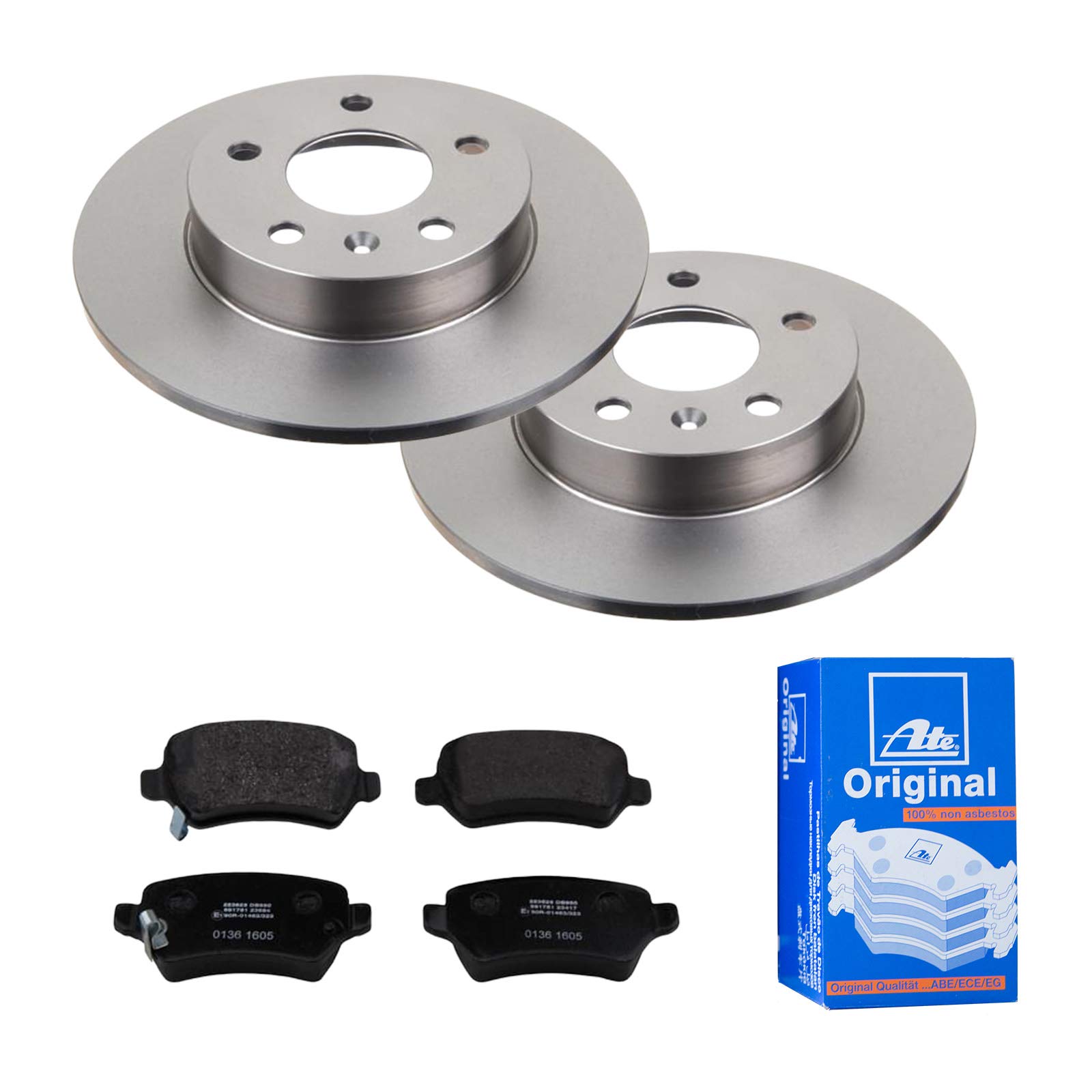 2 Bremsscheiben + Bremsbelagsatz ATE Set 3teilig Voll Ø264 mm Hinten Br 2 Bremsscheiben + Bremsbelagsatz ATE Set 3teilig Voll Ø264 mm Hinten Br von ATE Bundle