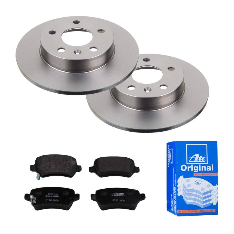 2 Bremsscheiben + Bremsbelagsatz ATE Set 3teilig Voll Ø264 mm Hinten Br von ATE Bundle