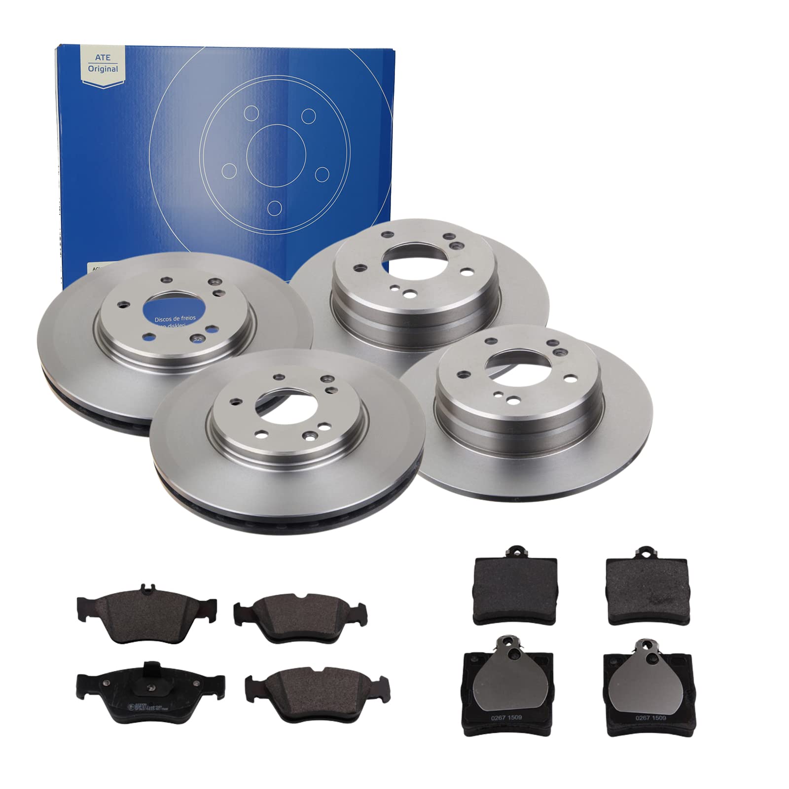 ATE 2 Bremsscheiben + Bremsbeläge VA + HA für Mercedes SLK R170 ATE 2 Bremsscheiben + Bremsbeläge VA + HA für Mercedes SLK R170 von ATE Bundle