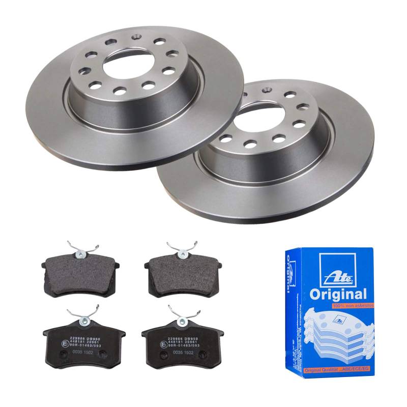ATE BREMSSCHEIBEN Ø282mm + BREMSBELÄGE HINTEN - KFZTEILE24 von ATE Bundle
