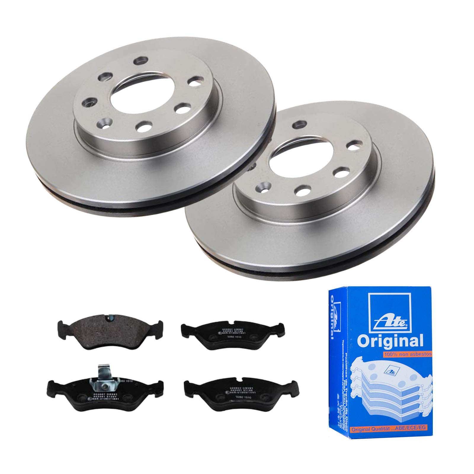 ATE Bremsen-Set 2 Bremsscheiben + Bremsbeläge Bremsensatz Einbau Vorderachse Bremsscheiben-Set Scheibenbremsen IJF1414XJ8 passend für Opel Kadett E T85 ATE Bremsen-Set 2 Bremsscheiben + Bremsbeläge Bremsensatz Einbau Vorderachse Bremsscheiben-Set Scheibenbremsen IJF1414XJ8 passend für Opel Kadett E T85 von ATE Bundle