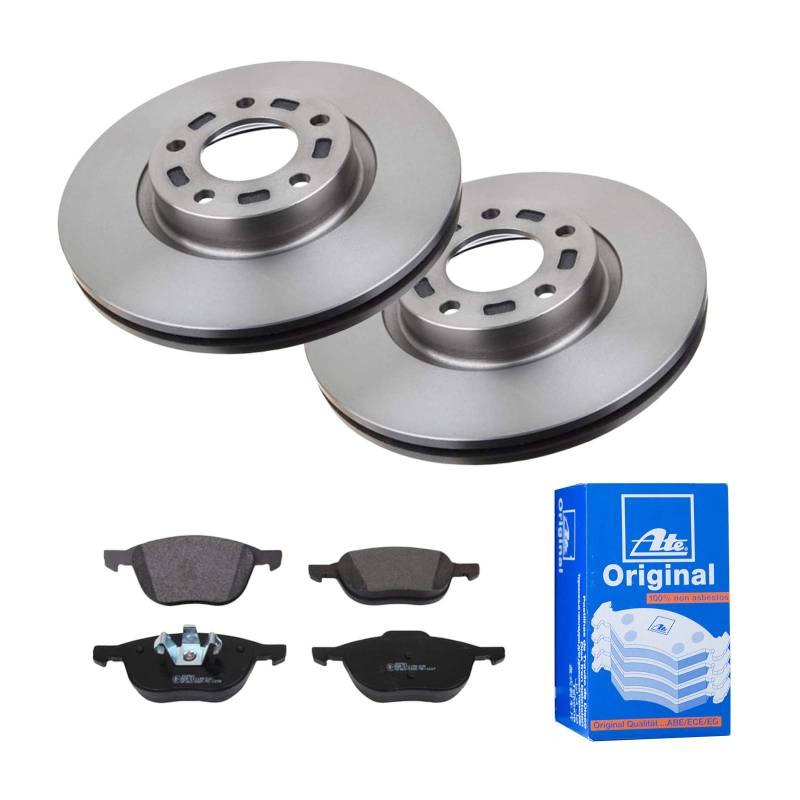 ATE Bremsen-Set 2 Bremsscheiben + Bremsbeläge Bremsensatz Einbau Vorne Bremsscheiben-Set Scheibenbremsen IJF1417B16 passend für Mazda 3 BK 5 CR19 CW von ATE Bundle