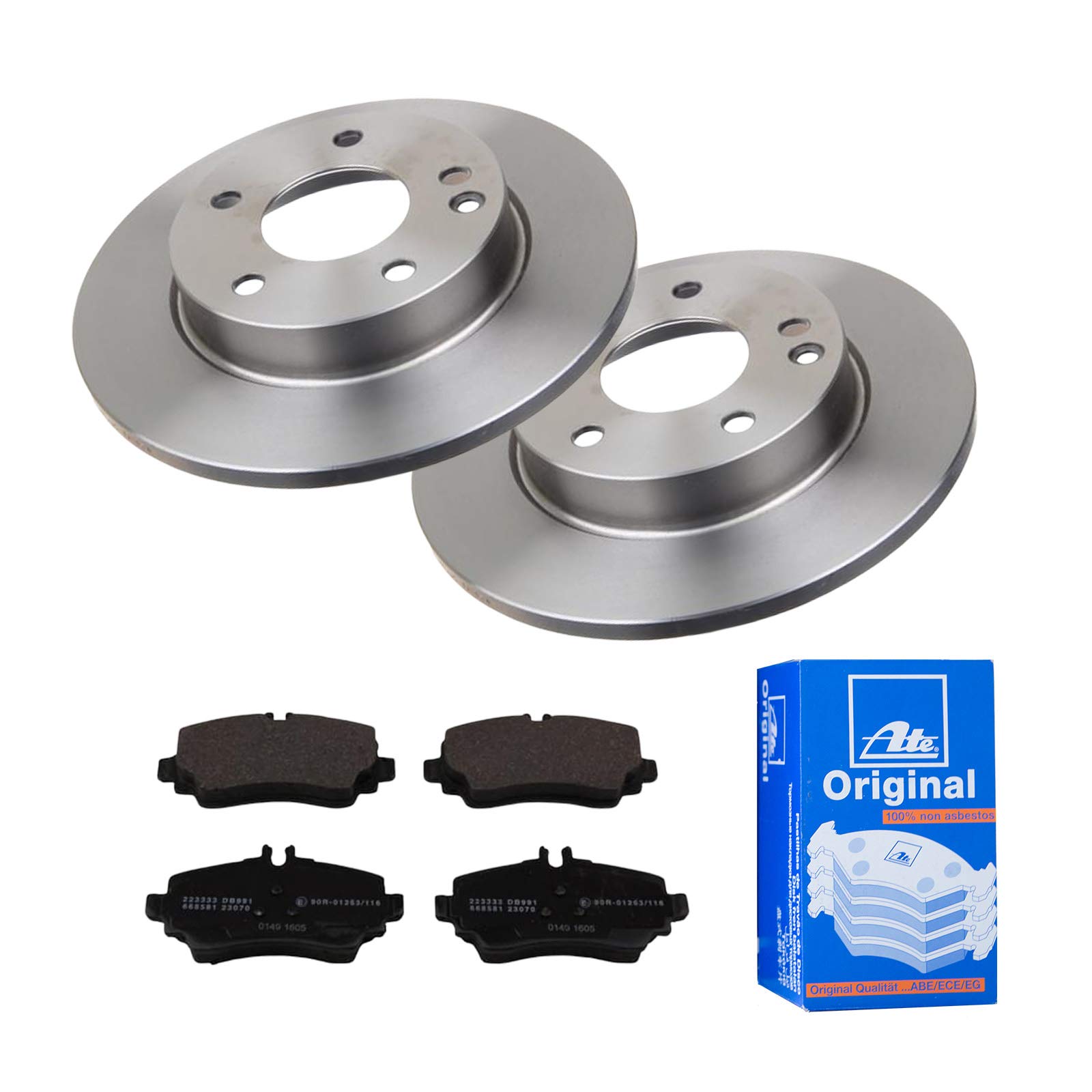 ATE Bremsen-Set 2 Bremsscheiben + Bremsbeläge Bremsensatz Einbau Vorne Bremsscheiben-Set Scheibenbremsen IJF1419131 passend für Mercedes A-Klasse W168 von ATE Bundle