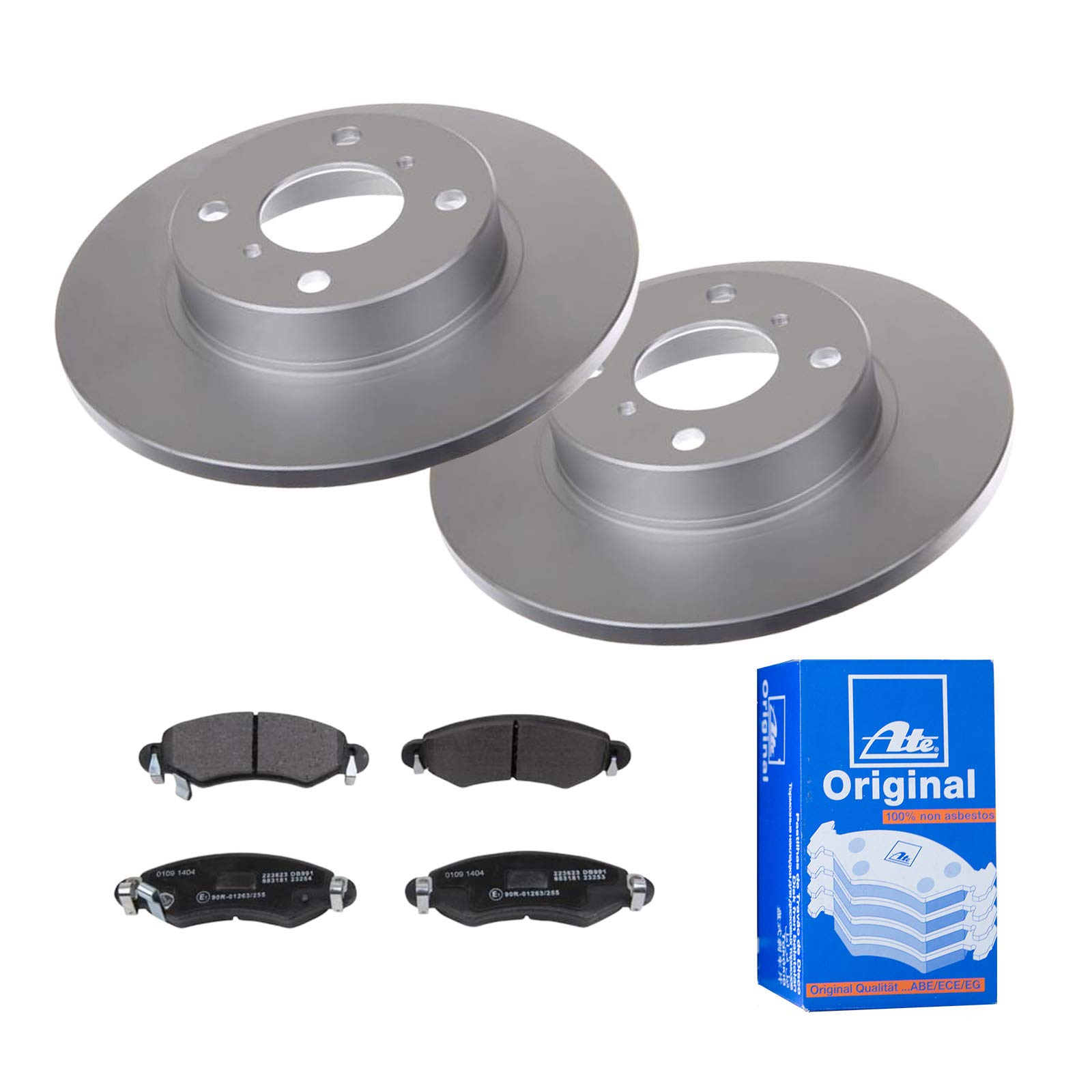 ATE Bremsen-Set 2 Bremsscheiben + Bremsbeläge Bremsensatz Ø247 Einbau Vorne Bremsscheiben-Set Scheibenbremsen passend für Opel Agila von ATE Bundle