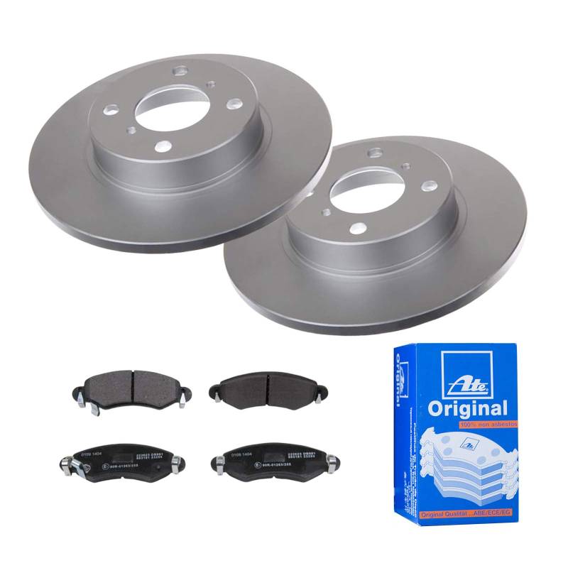 ATE Bremsen-Set 2 Bremsscheiben + Bremsbeläge Bremsensatz Ø247 Einbau Vorne Bremsscheiben-Set Scheibenbremsen passend für Opel Agila von ATE Bundle