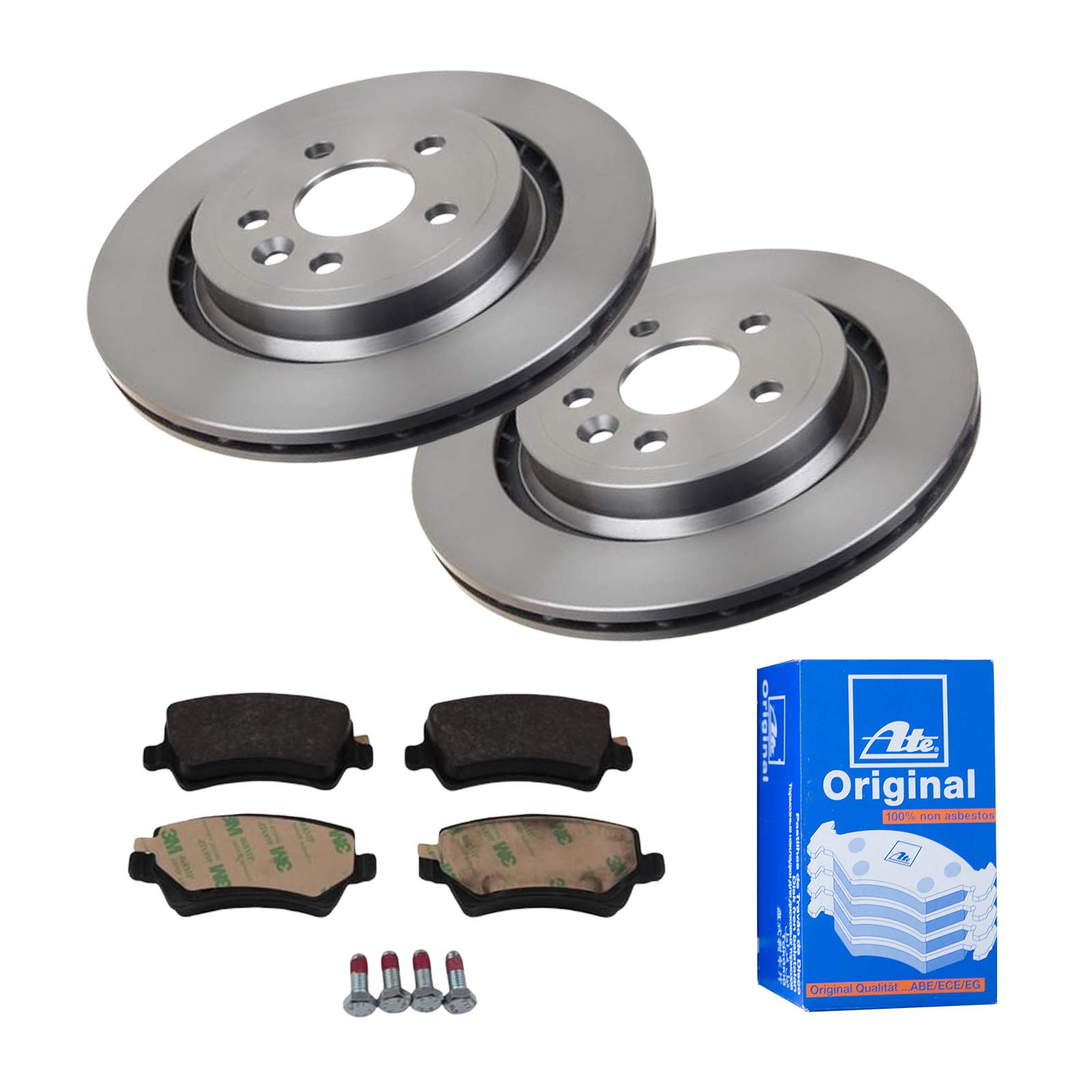 ATE Bremsen-Set 2 Bremsscheiben + Bremsbeläge Einbau Hinten Bremsscheiben-Set Scheibenbremsen IJF141FYI0 passend für Volvo V60 V70 3 135 XC70 2 136 von ATE Bundle