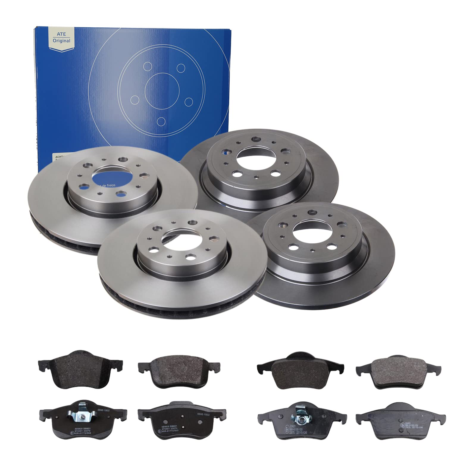 ATE Bremsen-Set 2 Bremsscheiben + Bremsbeläge Einbau Vorne Hinten Bremsscheiben-Set Scheibenbremsen SIZW21YIU0 passend für Volvo S60 1 384 V70 2 285 ATE Bremsen-Set 2 Bremsscheiben + Bremsbeläge Einbau Vorne Hinten Bremsscheiben-Set Scheibenbremsen SIZW21YIU0 passend für Volvo S60 1 384 V70 2 285 von ATE Bundle