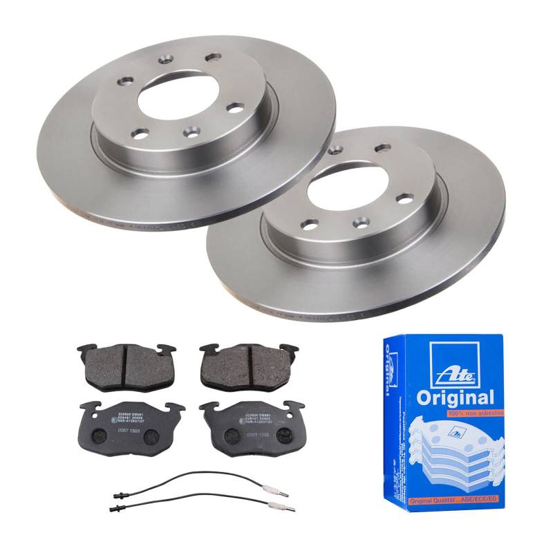 ATE Bremsen-Set 2 Bremsscheiben + Bremsbeläge Ø247 Einbau Vorne Bremsscheiben-Set Scheibenbremsen passend für Citroen Saxo Peugeot 106 2 von ATE Bundle