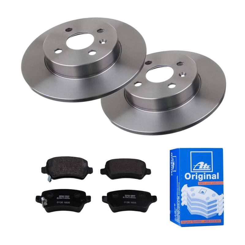 ATE 2 Bremsscheiben Ø264 Voll + Bremsbeläge für Opel Astra H A04 Meriva A X03 von ATE Bundle
