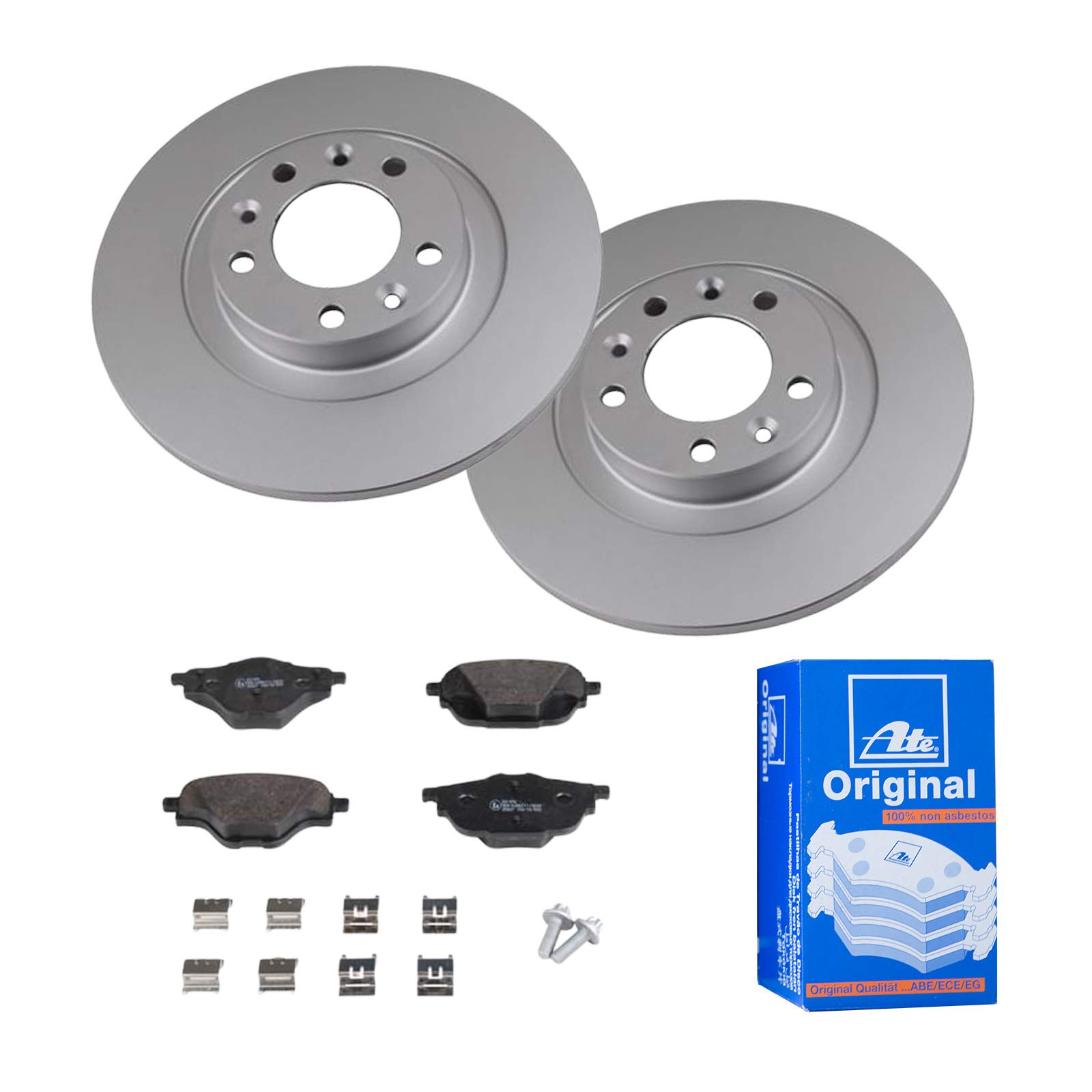 ATE Bremsen-Set 2 Bremsscheiben + Bremsbeläge Ø290 Einbau Hinterachse Bremsscheiben-Set Scheibenbremsen passend für Citroen C4 Picasso von ATE Bundle