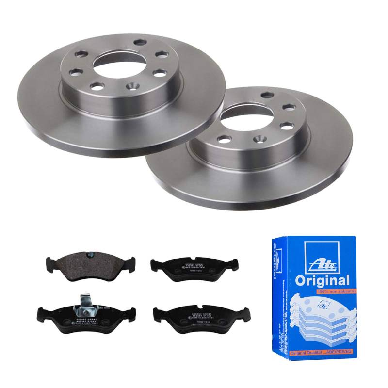 2 Bremsscheiben Voll 236 mm + Bremsbeläge Vorne von ATE (1420-21676) Bremsensatz Bremsanlage Bremsen-Kit,Bremsenset, Bremsscheiben, Bremsbeläge, Bremsen-Set, Beläge, Bremsbelag, Bremsbelagsatz, von ATE Bundle