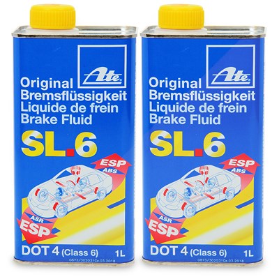 Ate 2x 1 Liter Bremsflüssigkeit SL.6 DOT4 [Hersteller-Nr. 03.9901-6402.2] von ATE