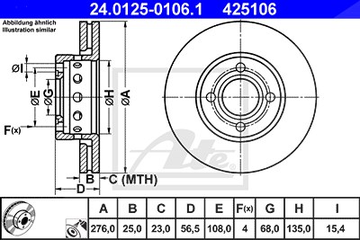 Ate 2x Bremsscheibe für Audi Ate 2x Bremsscheibe für Audi von ATE