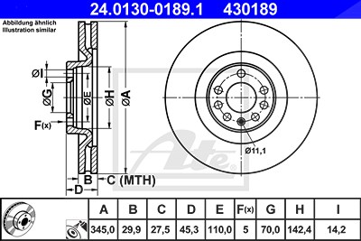 Ate 2x Bremsscheibe für Opel, Saab Ate 2x Bremsscheibe für Opel, Saab von ATE