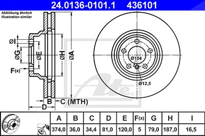 Ate 2x Bremsscheibe für BMW Ate 2x Bremsscheibe für BMW von ATE