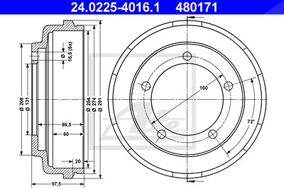 Ate 2x Bremstrommel für Ford Ate 2x Bremstrommel für Ford von ATE