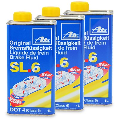 Ate 3x 1 Liter Bremsflüssigkeit SL.6 DOT4 [Hersteller-Nr. 03.9901-6402.2] von ATE