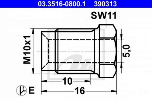 ATE 03.3516-0800.1 Überwurfschraube ATE 03.3516-0800.1 Überwurfschraube von ATE