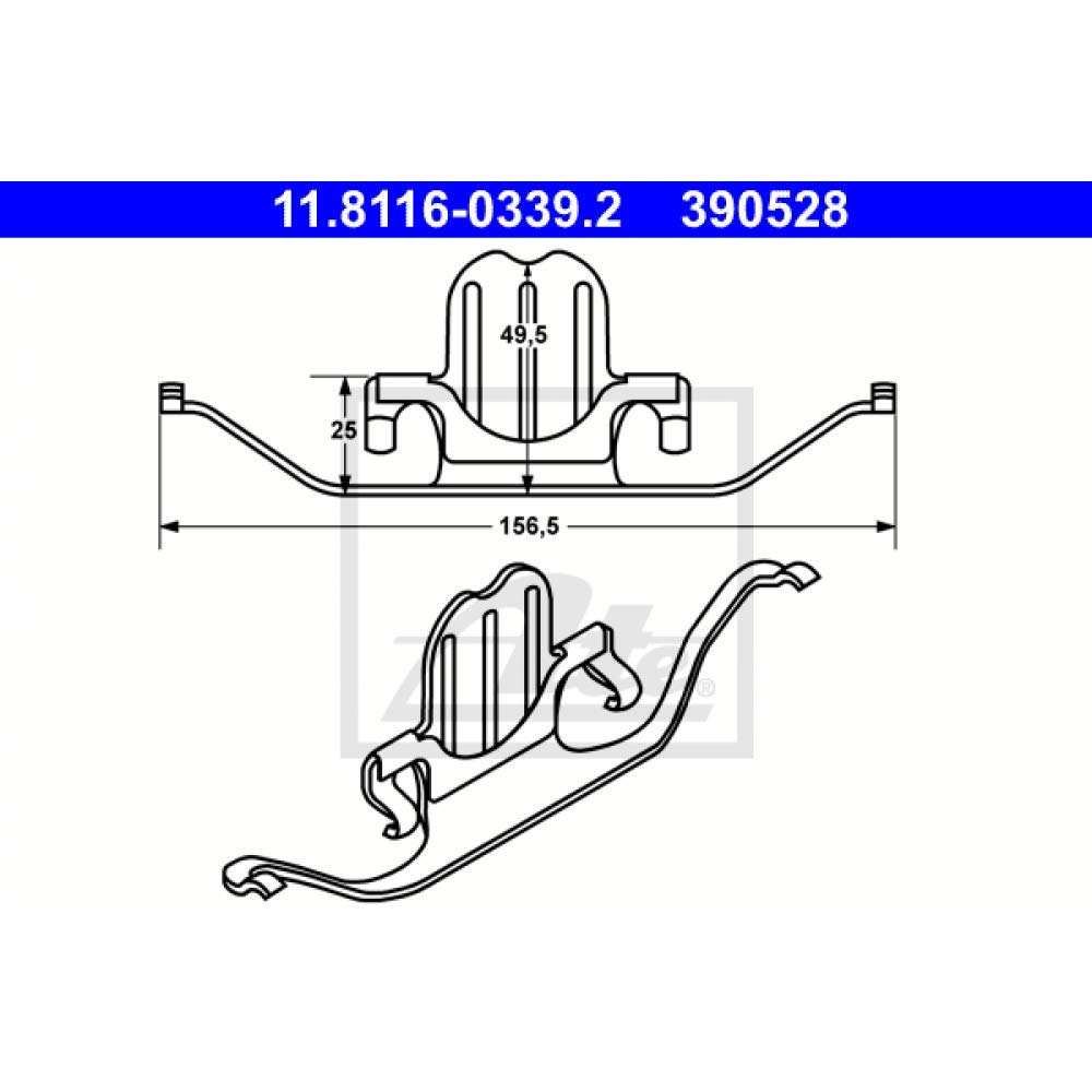 ATE 11.8116-0339.2 Feder, Bremssattel von ATE