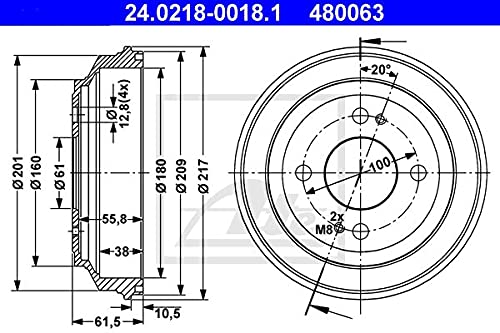 ATE 24.0218-0018.1 Bremstrommel- (Paar) von ATE