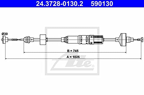 ATE 24.3728-0130.2 Seilzug, Kupplungsbetätigung ATE 24.3728-0130.2 Seilzug, Kupplungsbetätigung von ATE