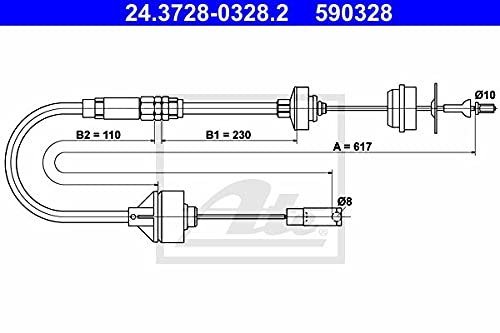 ATE 24.3728-0328.2 Seilzug, Kupplungsbetätigung ATE 24.3728-0328.2 Seilzug, Kupplungsbetätigung von ATE