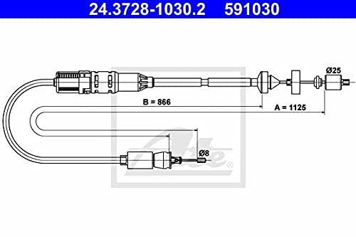 ATE 24.3728-1030.2 Seilzug, Kupplungsbetätigung ATE 24.3728-1030.2 Seilzug, Kupplungsbetätigung von ATE