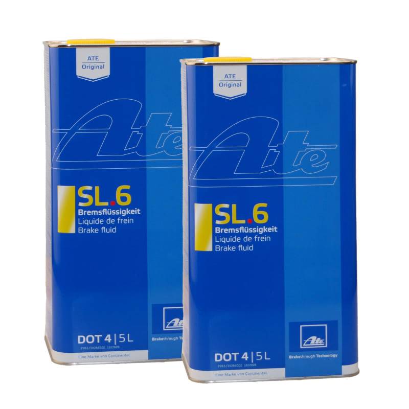 ATE 2X ORIGINAL Bremsflüssigkeit Brake Fluid SL.6 DOT 4 5 Liter / 03.9901-6403.2 von ATE