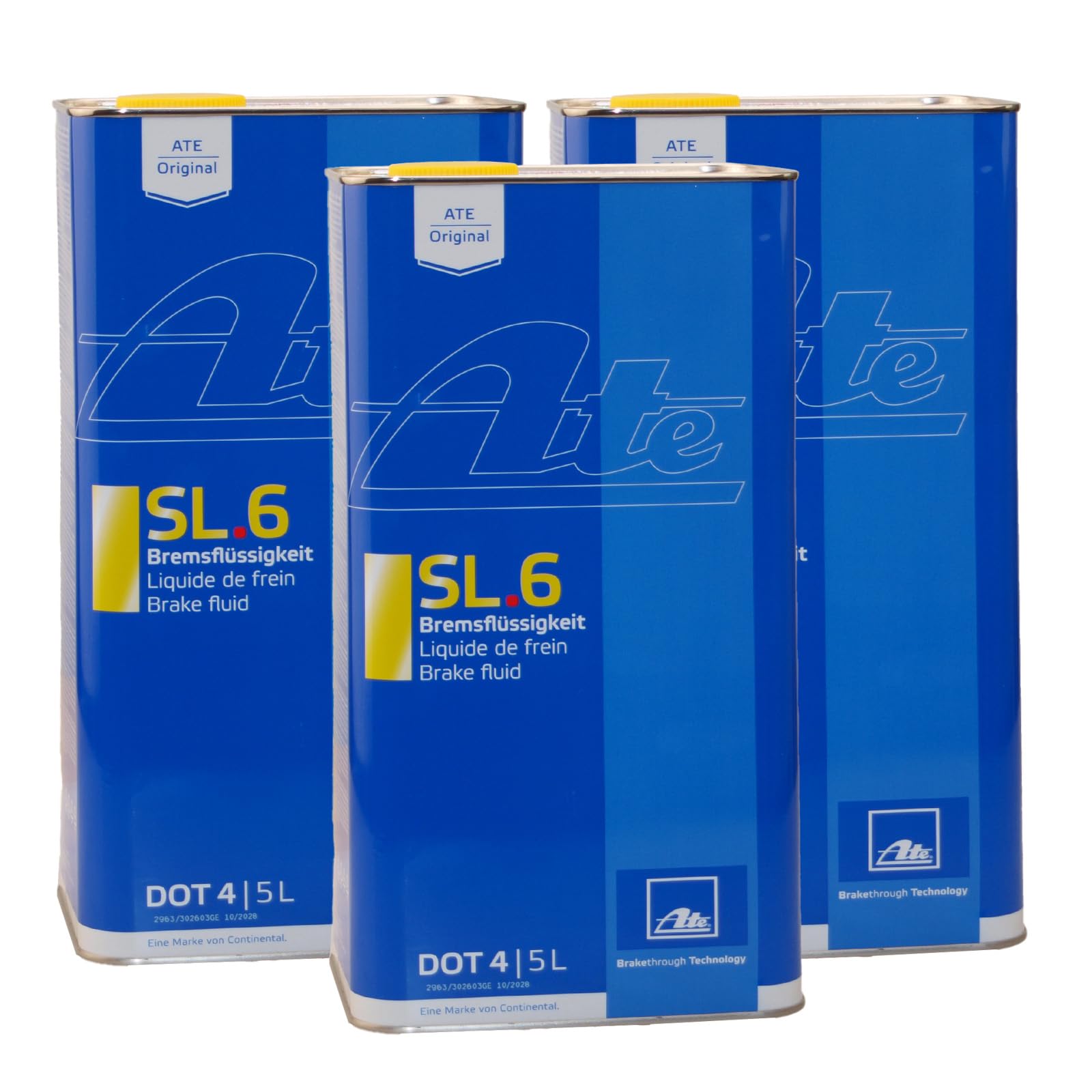 ATE 3X ORIGINAL Bremsflüssigkeit Brake Fluid SL.6 DOT 4 5 Liter / 03.9901-6403.2 ATE 3X ORIGINAL Bremsflüssigkeit Brake Fluid SL.6 DOT 4 5 Liter / 03.9901-6403.2 von ATE