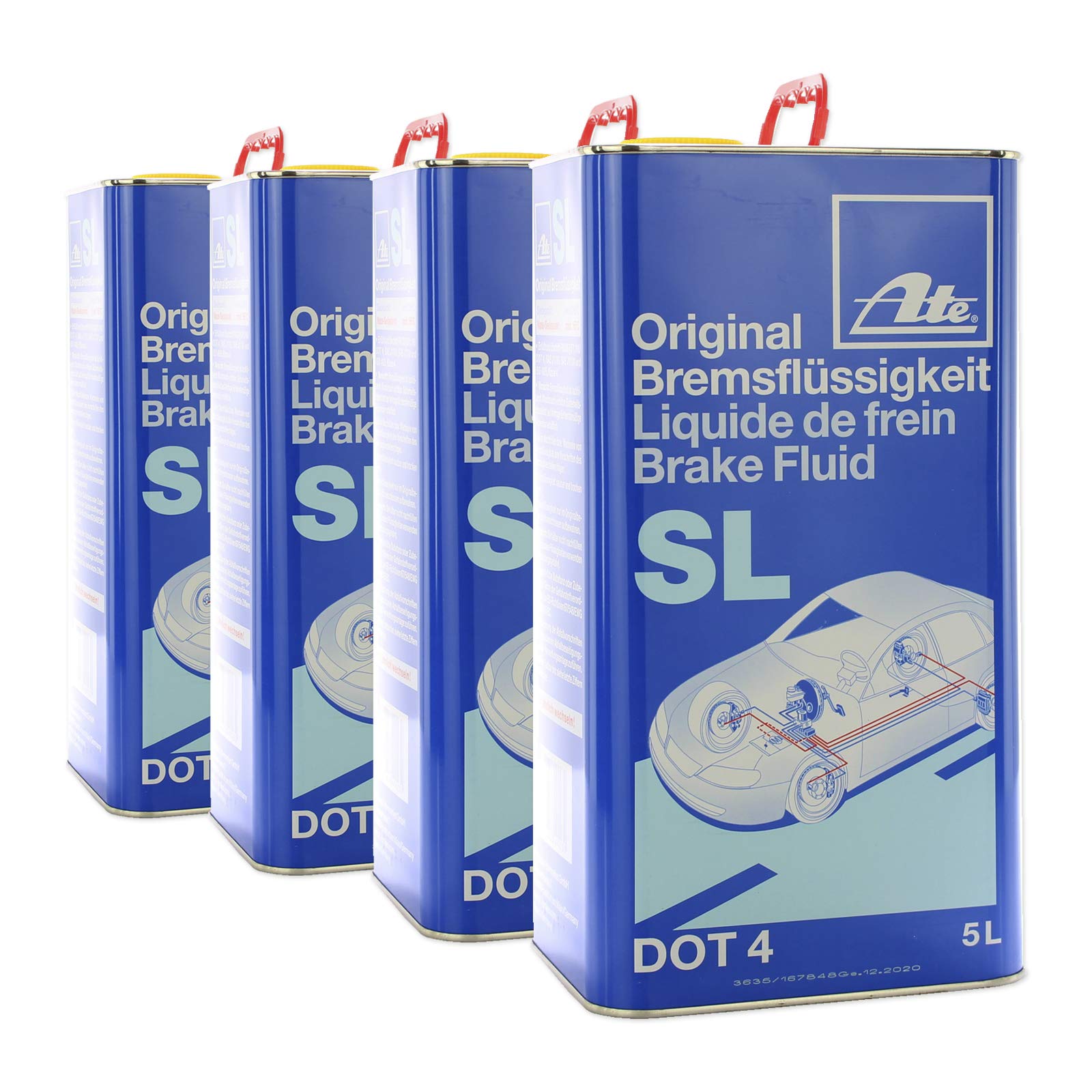ATE 4X Original Bremsflüssigkeit Brake Fluid SL DOT4 5 Liter // 03.9901-5803.2 ATE 4X Original Bremsflüssigkeit Brake Fluid SL DOT4 5 Liter // 03.9901-5803.2 von ATE